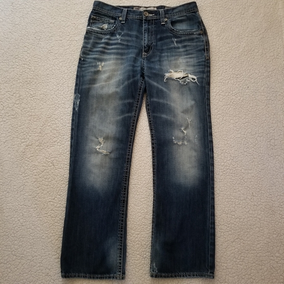 BKE Denim - BKE Denim Tyler Straight Distressed Jeans